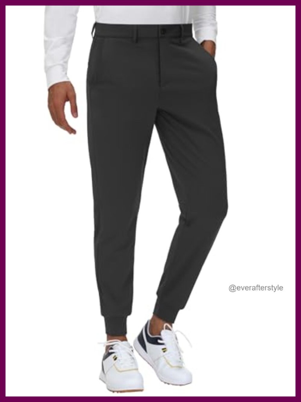 Men's Golf Jogger Pants Slim Fit Tapered 4-Way Stretch UPF50+ Drawstring Travel